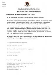 English worksheet: elementary exam simple present-present cont. /poss.adj/jobs/
