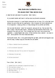 English Worksheet: elementary exam simple present-present cont. /poss.adj/jobs/