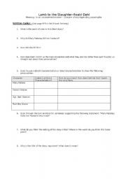 English Worksheet: Lamb to the Slaughter 