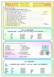 English Worksheet: PASSIVE VOICE - questions