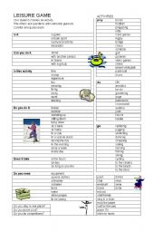 English Worksheet: Leisure game