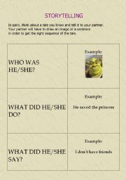 English worksheet: storytelling