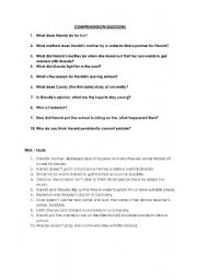 English worksheet: harold and maude questions