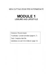 English worksheet: leisure activities