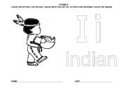 English Worksheet: Letter Ii indian
