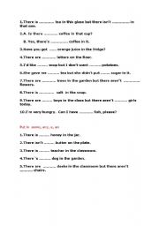 English worksheet: much many