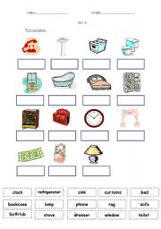 English Worksheet: Household objects