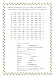 English worksheet: Irregular verbs wordsearch