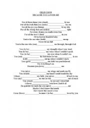 English worksheet: Celin Dion 