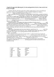 English Worksheet: bank cloze