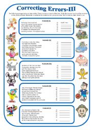 Correcting Errors-III (with answer key)