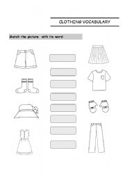 English Worksheet: Clothing Vocabulary