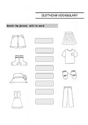 English worksheet: Clothing Vocabulary