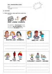 English worksheet: Final Exam for American Shine