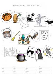 English worksheet: Halloween Vocabulary