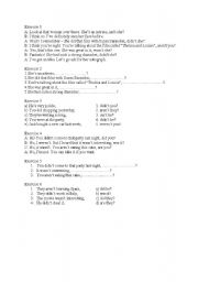 English Worksheet: question tags