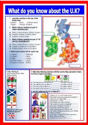 English Worksheet: What do you know about the UK?