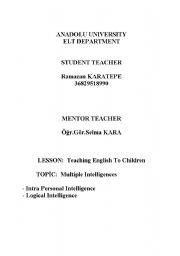English Worksheet: Multiple Intelligences