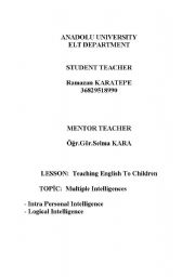 English Worksheet: Multiple Intelligences
