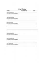 English worksheet: Goal setting