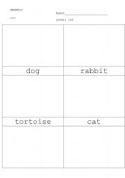 English worksheet: animals