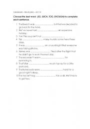 English Worksheet: so, such, too, enough