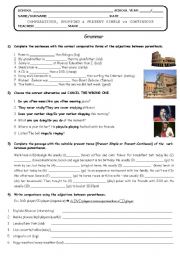 English Worksheet: Comparatives, Shopping Language & Present Simple vs Continuous