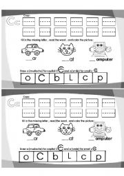 English Worksheet: letter c worksheet