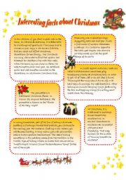 English Worksheet: Interesting facts about Christmas