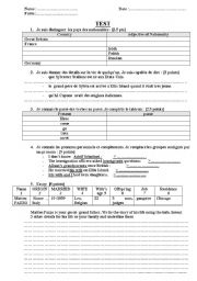 English Worksheet: immigration at Ellis Island French speakers A1 level
