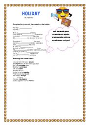 English Worksheet: Holiday by Madonna