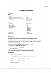 English worksheet: Greetings and Introductions