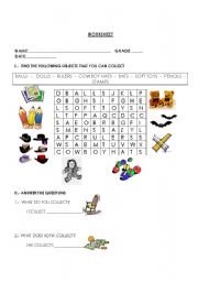 English worksheet: I collect things