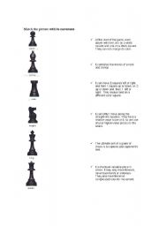 English worksheet: chess pieces