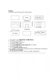 English Worksheet: giving directions