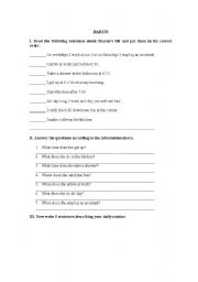 English worksheet: habit