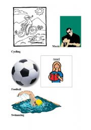 English worksheet: my hobbies