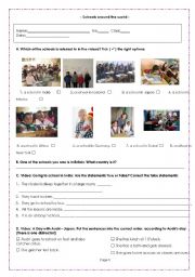 English Worksheet: Schools around the world