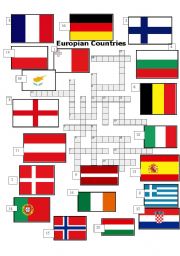 Europian Countries. Crossword.