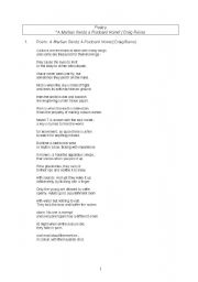 English Worksheet: Craig Raine analysis A Martian sends a postcard home