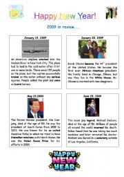 English Worksheet: Happy New Year: 2009 in Review
