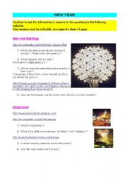 webquest about New Year ( Hogmanay in Scotland and Ball drop in New York)