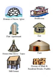 English Worksheet: Homes Around the World