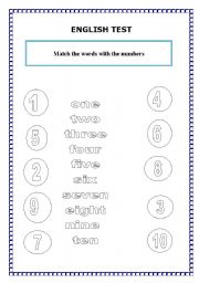 English worksheet: English test