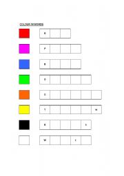 English Worksheet: Colours Spelling
