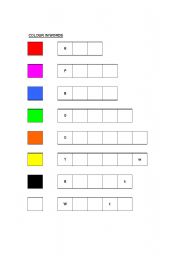 English worksheet: Colours Spelling