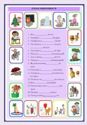 English Worksheet: basic prepositions of place