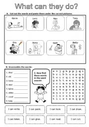 English Worksheet: CAN FOR ABILITY