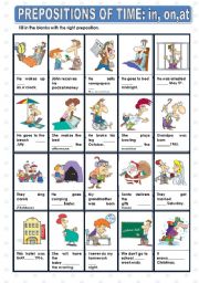 English Worksheet: PREPOSITIONS OF TIME