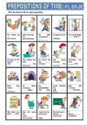 English Worksheet: PREPOSITIONS OF TIME